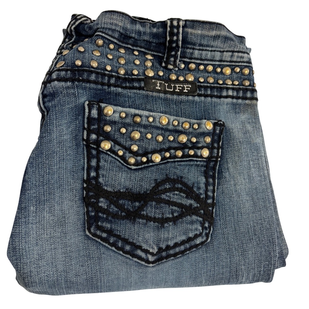 Cowgirl Tuff Bootcut Blue Jeans Women 30W x 31L Studded Western Rodeo Boho Y2K